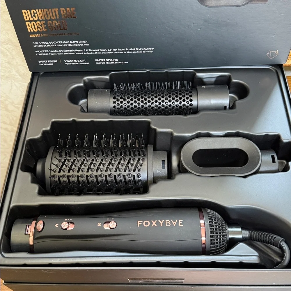 FoxyBae Blow Out Bae Rose Gold Hair Styling Set. Ceramic tourmaline.